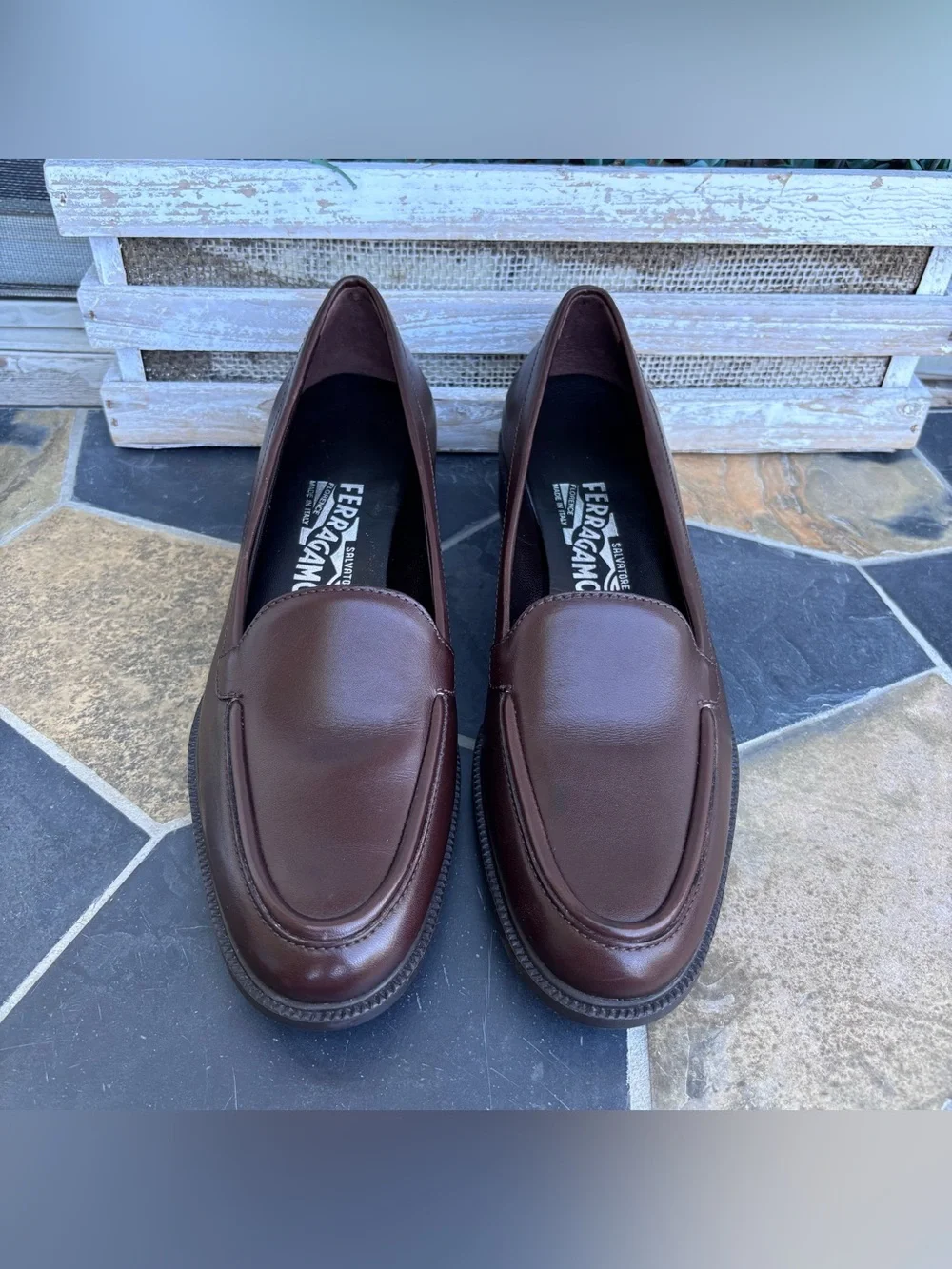 Salvatore Ferragamo Tiscio Leather Loafers